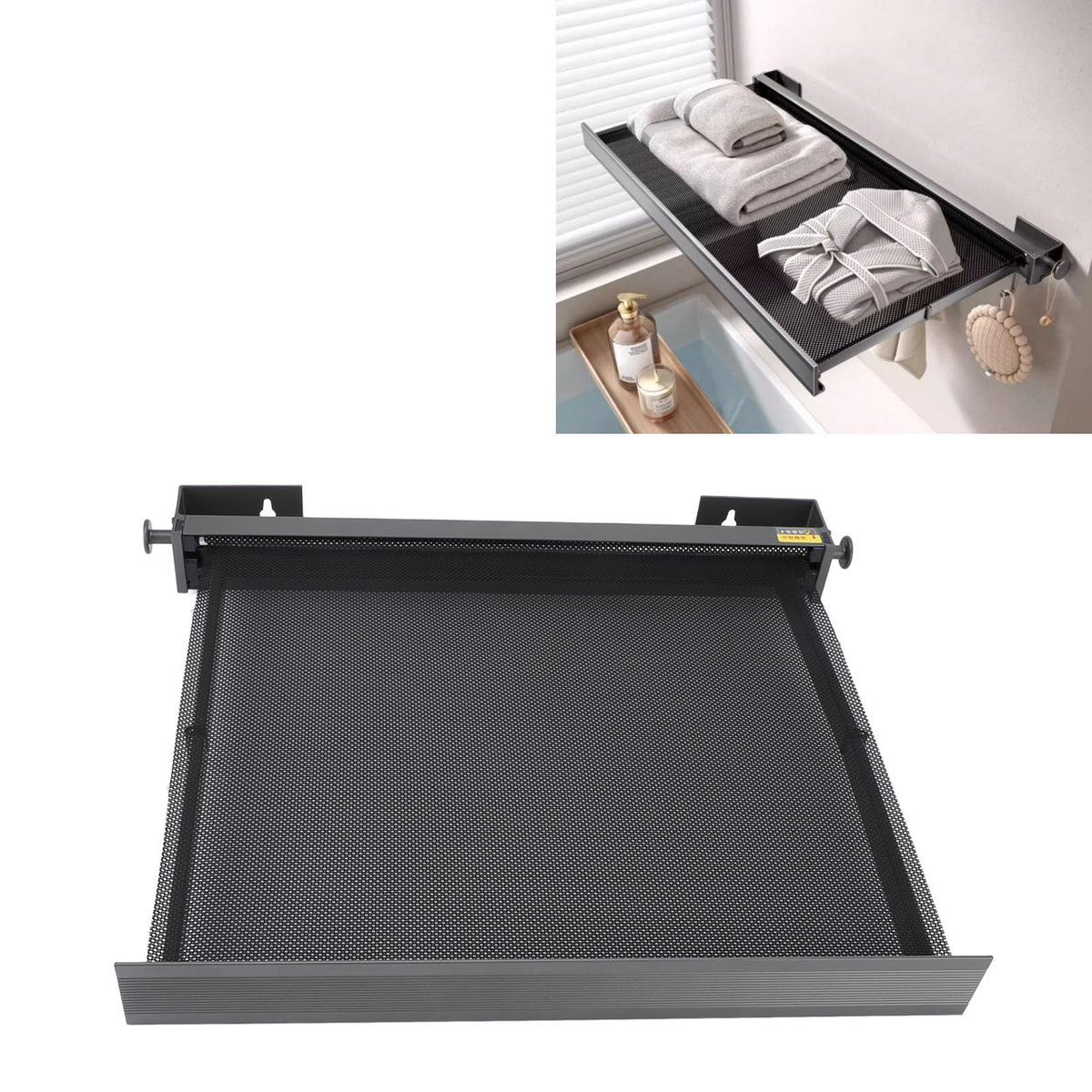 Folding Wall Mounted Clothes Drying Rack with Suction Cups for Socks and Underwear