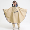 Kids Rain Poncho Raincoat with Cape Design and Drawstring Hood for School Backpacks