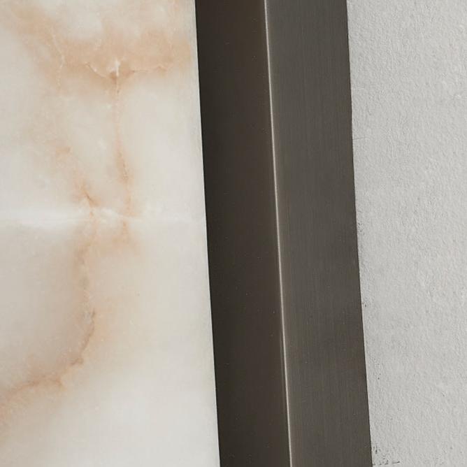 Office Lamp Marble Effect Wall Light LED with Copper Detail for a Minimalist Study Desk