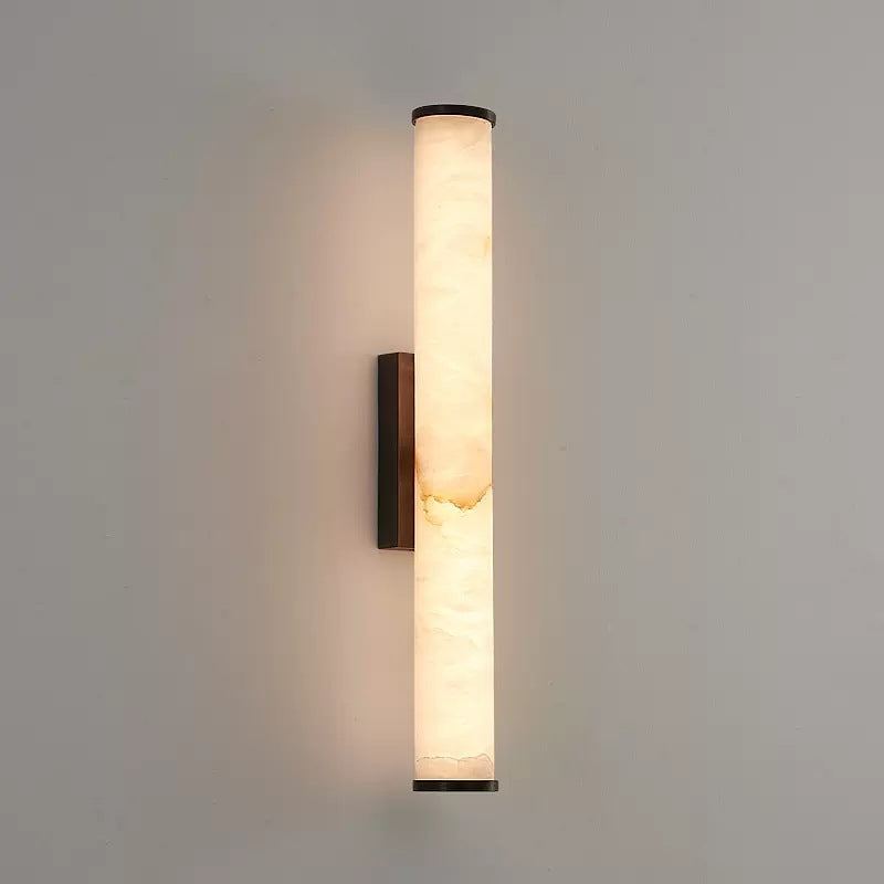 Office Lamp Marble Effect Wall Light LED with Copper Detail for a Minimalist Study Desk