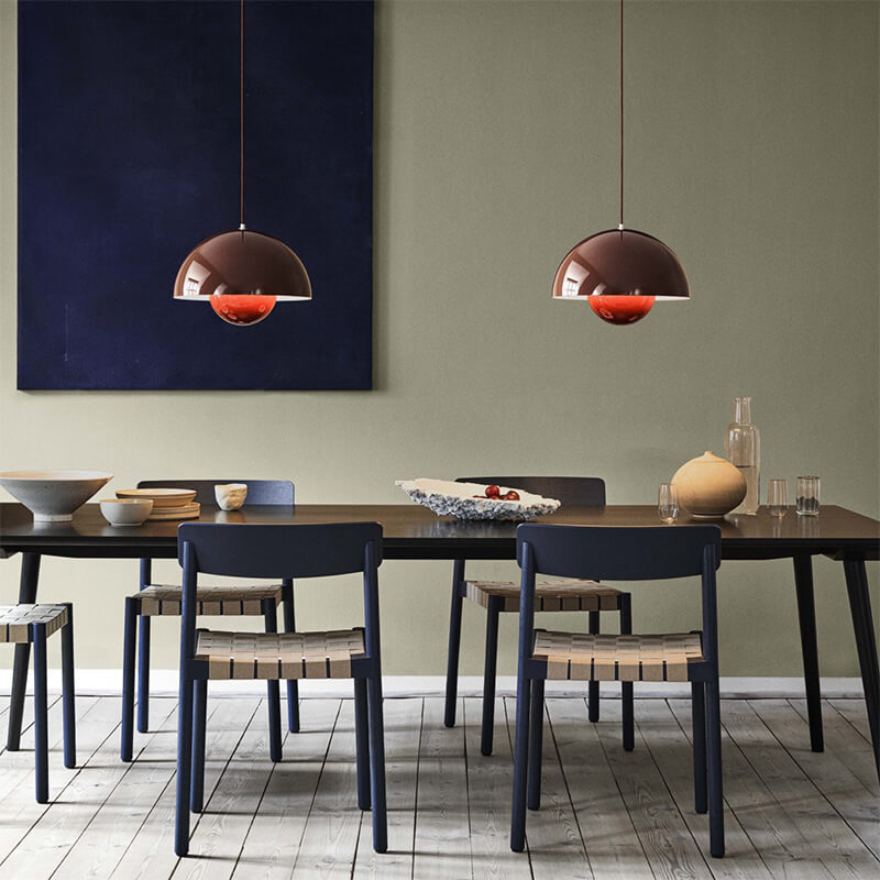 Nordic Dome Pendant Ceiling Lights with Warm or White Option in Six Colours