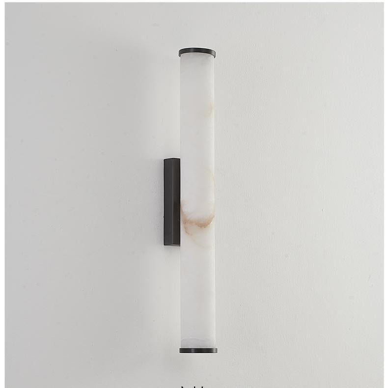 Office Lamp Marble Effect Wall Light LED with Copper Detail for a Minimalist Study Desk