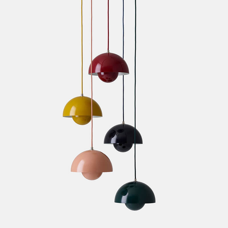 Nordic Dome Pendant Ceiling Lights with Warm or White Option in Six Colours