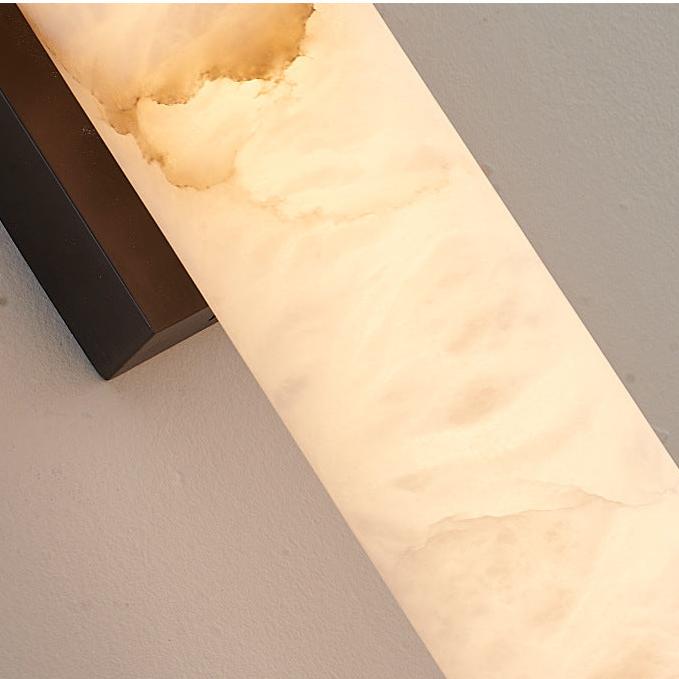 Office Lamp Marble Effect Wall Light LED with Copper Detail for a Minimalist Study Desk