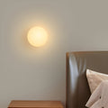 Office Lamp Round Glass Wall Sconce LED with Metal Base and G9 Bulb for Study and Hallway