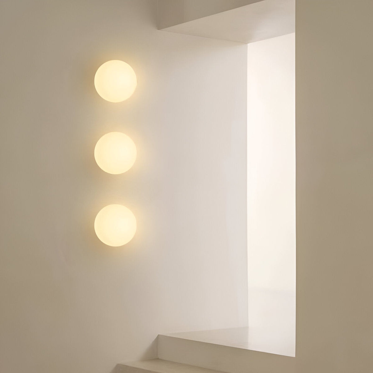 Office Lamp Round Glass Wall Sconce LED with Metal Base and G9 Bulb for Study and Hallway