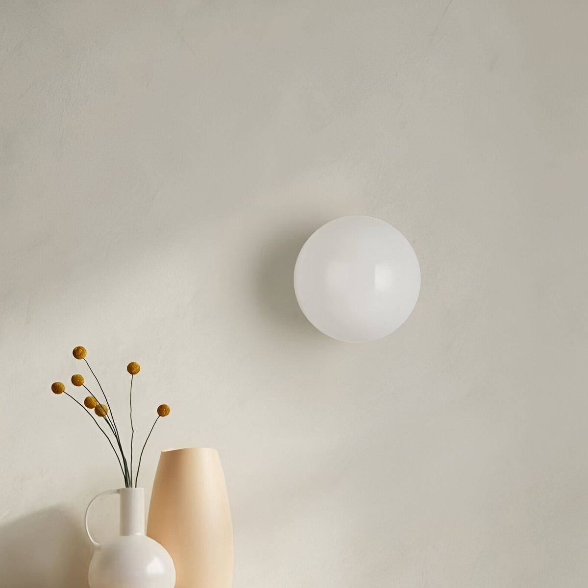 Office Lamp Round Glass Wall Sconce LED with Metal Base and G9 Bulb for Study and Hallway