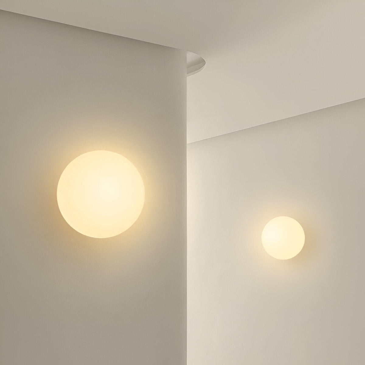 Office Lamp Round Glass Wall Sconce LED with Metal Base and G9 Bulb for Study and Hallway