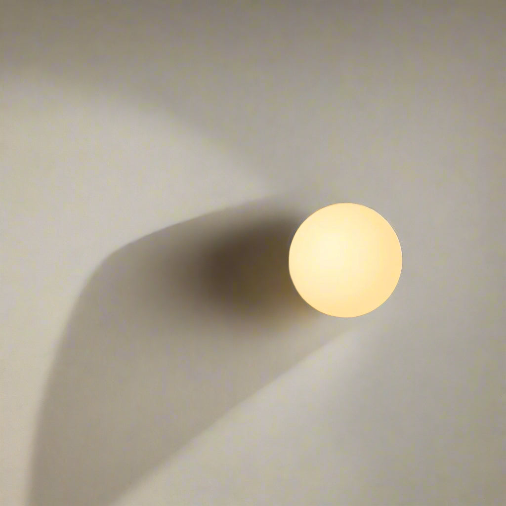 Office Lamp Round Glass Wall Sconce LED with Metal Base and G9 Bulb for Study and Hallway