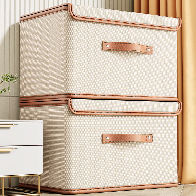 Foldable Storage Box with Lid and Handles in Oxford Cloth for Closet and Wardrobe Organizing