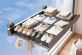 Folding Wall Mounted Clothes Drying Rack with Suction Cups for Socks and Underwear