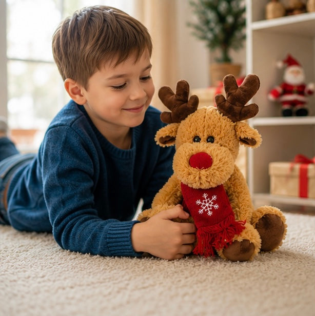 Christmas Decorations Reindeer Plush in Soft Fabric for a Child's Room