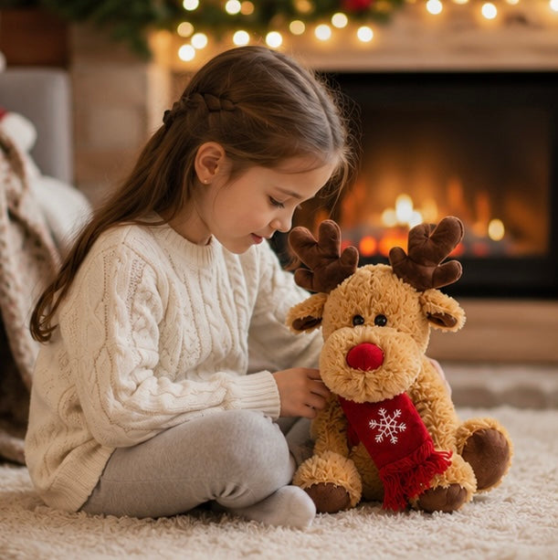 Christmas Decorations Reindeer Plush in Soft Fabric for a Child's Room