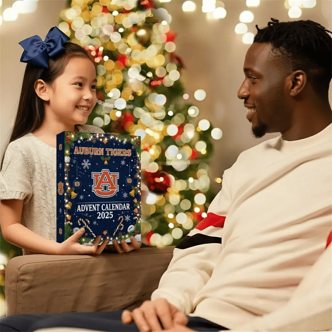 Advent Calendar with 25 Numbered Compartments Behind Festive Doors