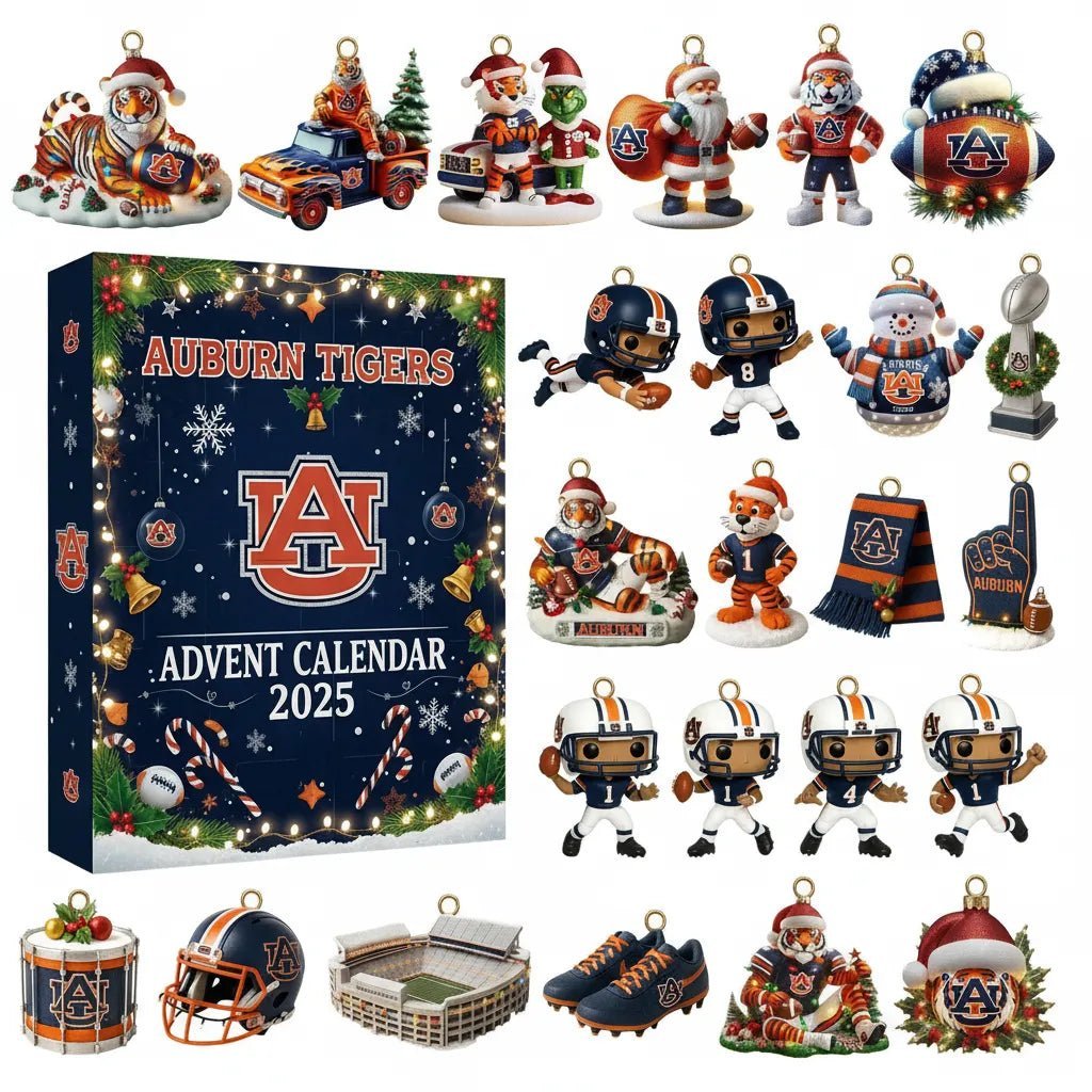 Advent Calendar with 25 Numbered Compartments Behind Festive Doors