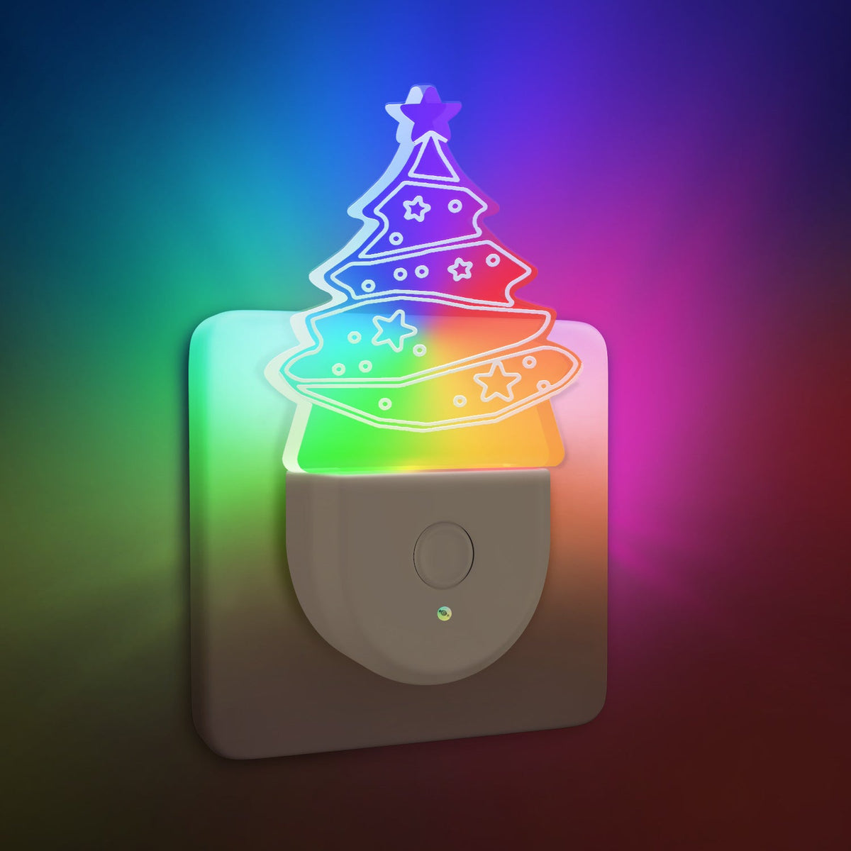 Christmas Lights Tree Wall Sconce Acrylic Plug In at 0.6 Watts