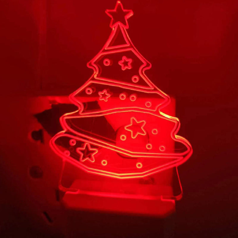 Christmas Lights Tree Wall Sconce Acrylic Plug In at 0.6 Watts