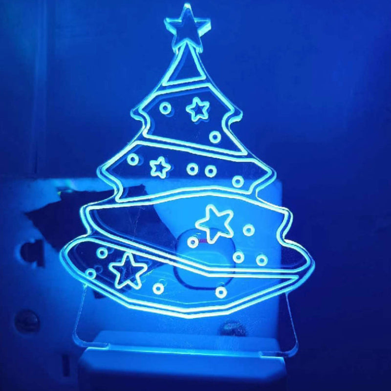 Christmas Lights Tree Wall Sconce Acrylic Plug In at 0.6 Watts