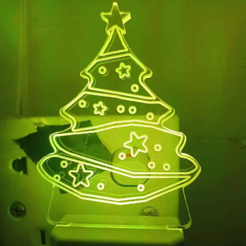 Christmas Lights Tree Wall Sconce Acrylic Plug In at 0.6 Watts