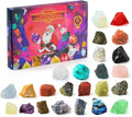 Advent Calendar with 24 Natural Crystal Gemstones Inside