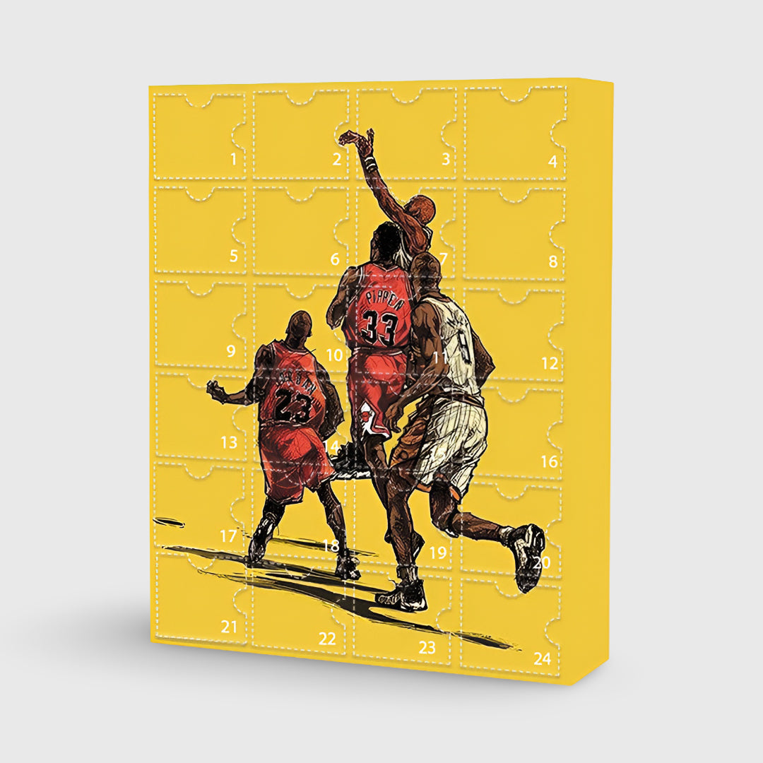 Advent Calendar Basketball with Collectible Figures to Display
