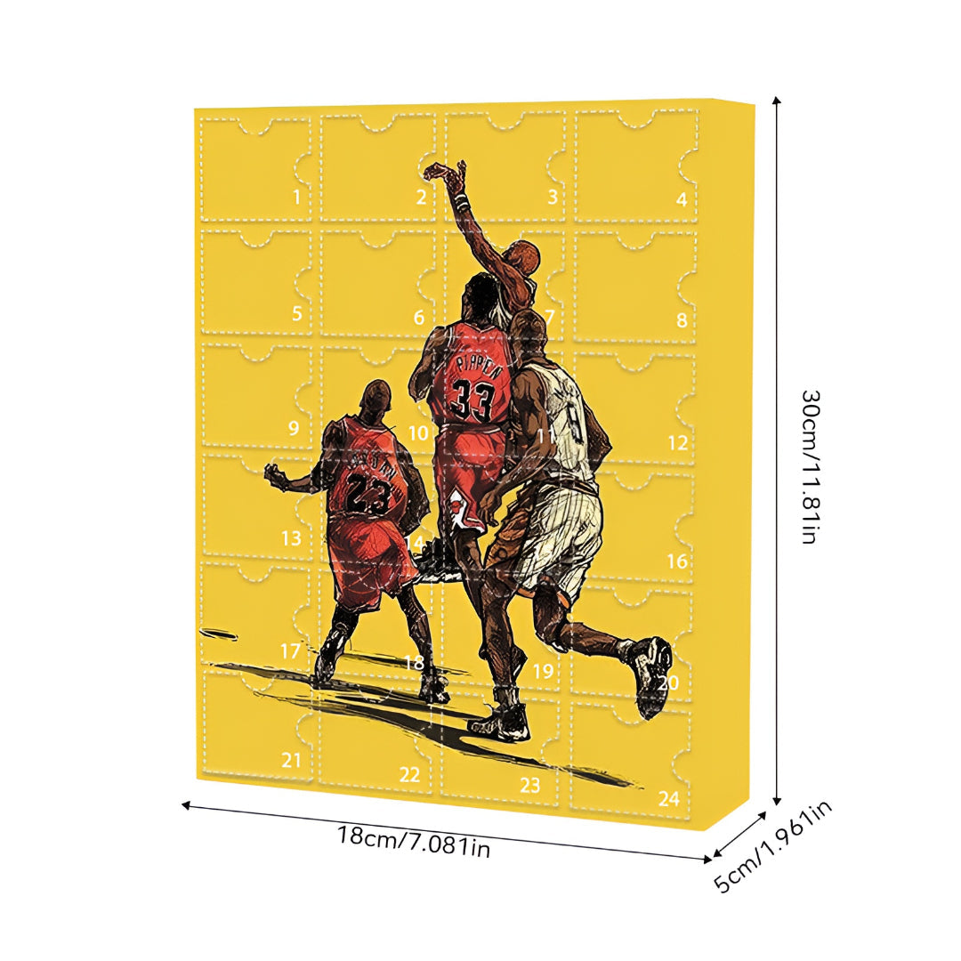 Advent Calendar Basketball with Collectible Figures to Display