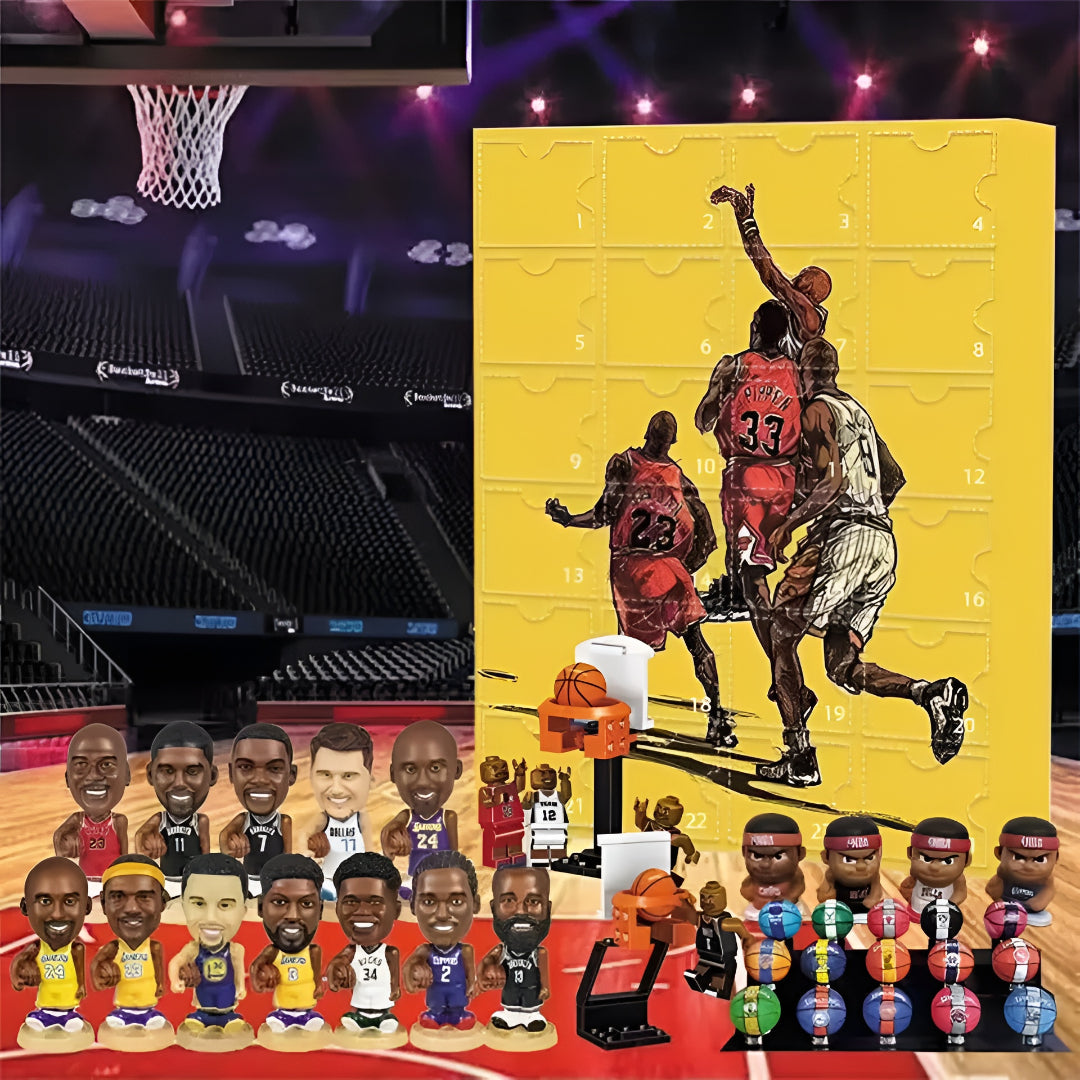 Advent Calendar Basketball with Collectible Figures to Display