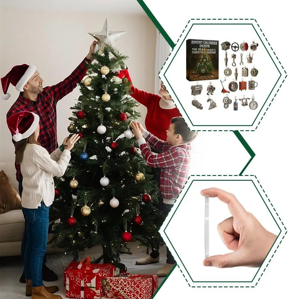 Advent Calendar Tools and Car Parts for a Workshop