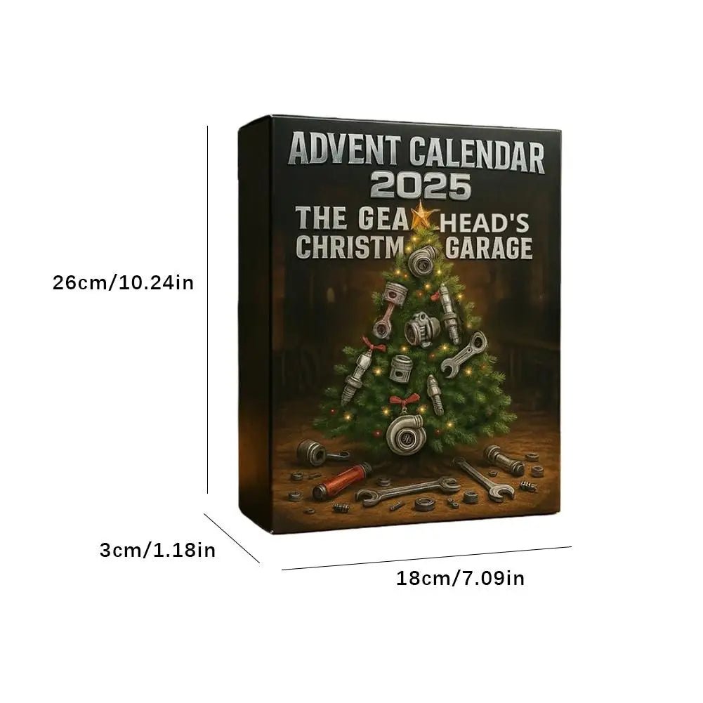 Advent Calendar Tools and Car Parts for a Workshop