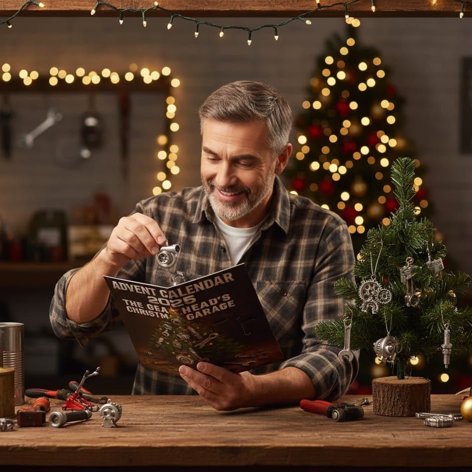 Advent Calendar Tools and Car Parts for a Workshop