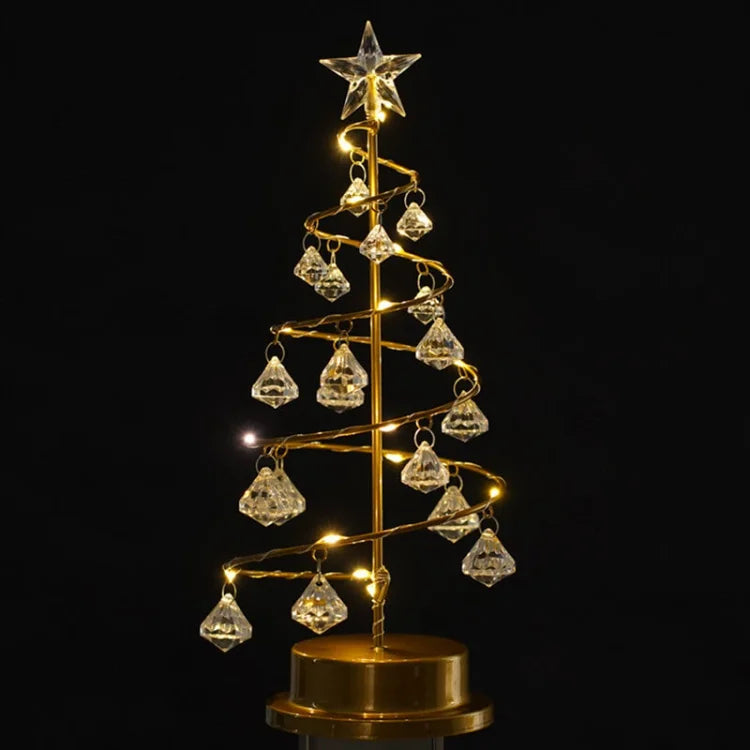 Christmas Lights Crystal Spiral Tree with a Star on Top