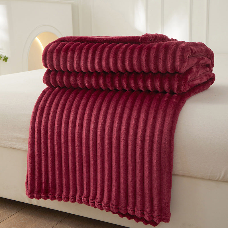 Large Throw Blanket Textured Loop Plush Cover for Sofa and Bed in Five Sizes