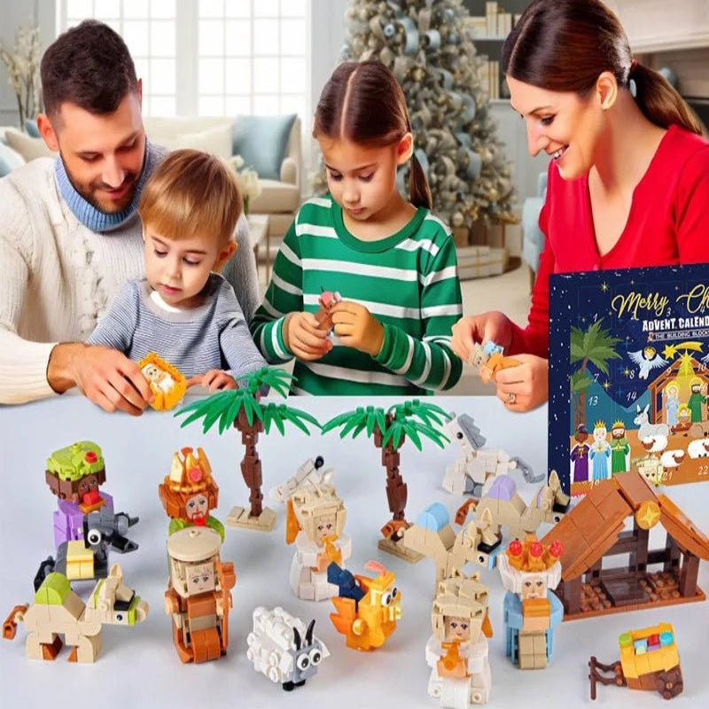 Advent Calendar Building Blocks that Form a Nativity Scene