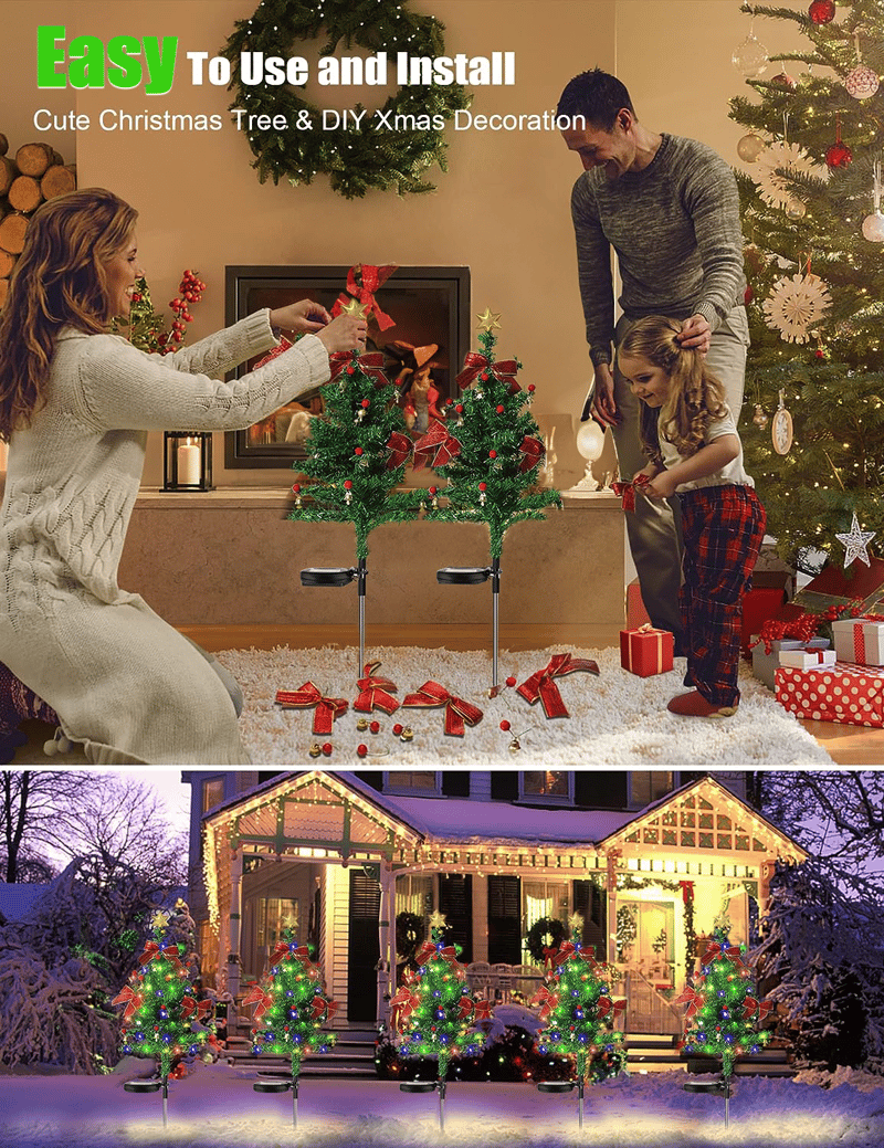 Christmas Lights Solar Tree Decor for a Garden or a Balcony