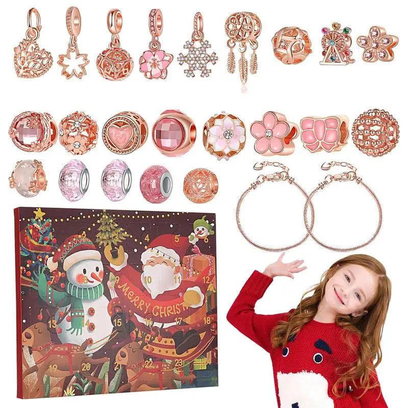 Advent Calendar Jewellery with 22 Charms and Beads to Thread