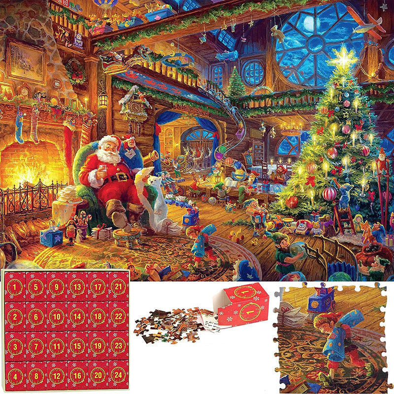 Advent Calendar Jigsaw in Daily Sections to a Finished Scene