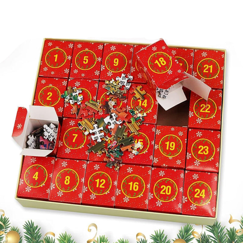 Advent Calendar Jigsaw in Daily Sections to a Finished Scene