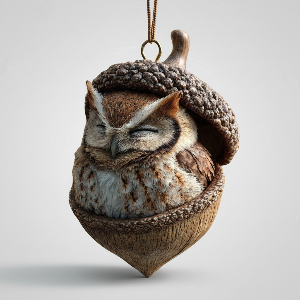 Christmas Decorations Plush Acorn Ornaments in Six Forest Animal Designs