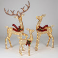 Christmas Decorations LED Reindeer Set of Three for Gardens with Stakes