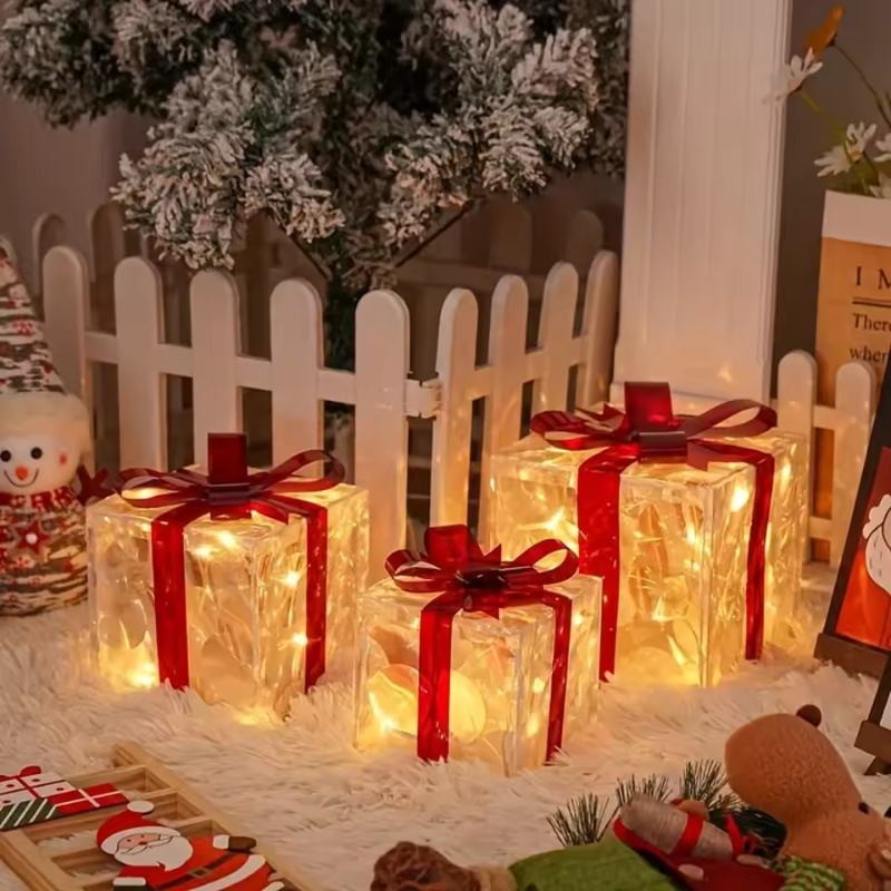 Christmas Lights Gift Box Set of 3 with 42 Warm White LEDs for Indoors