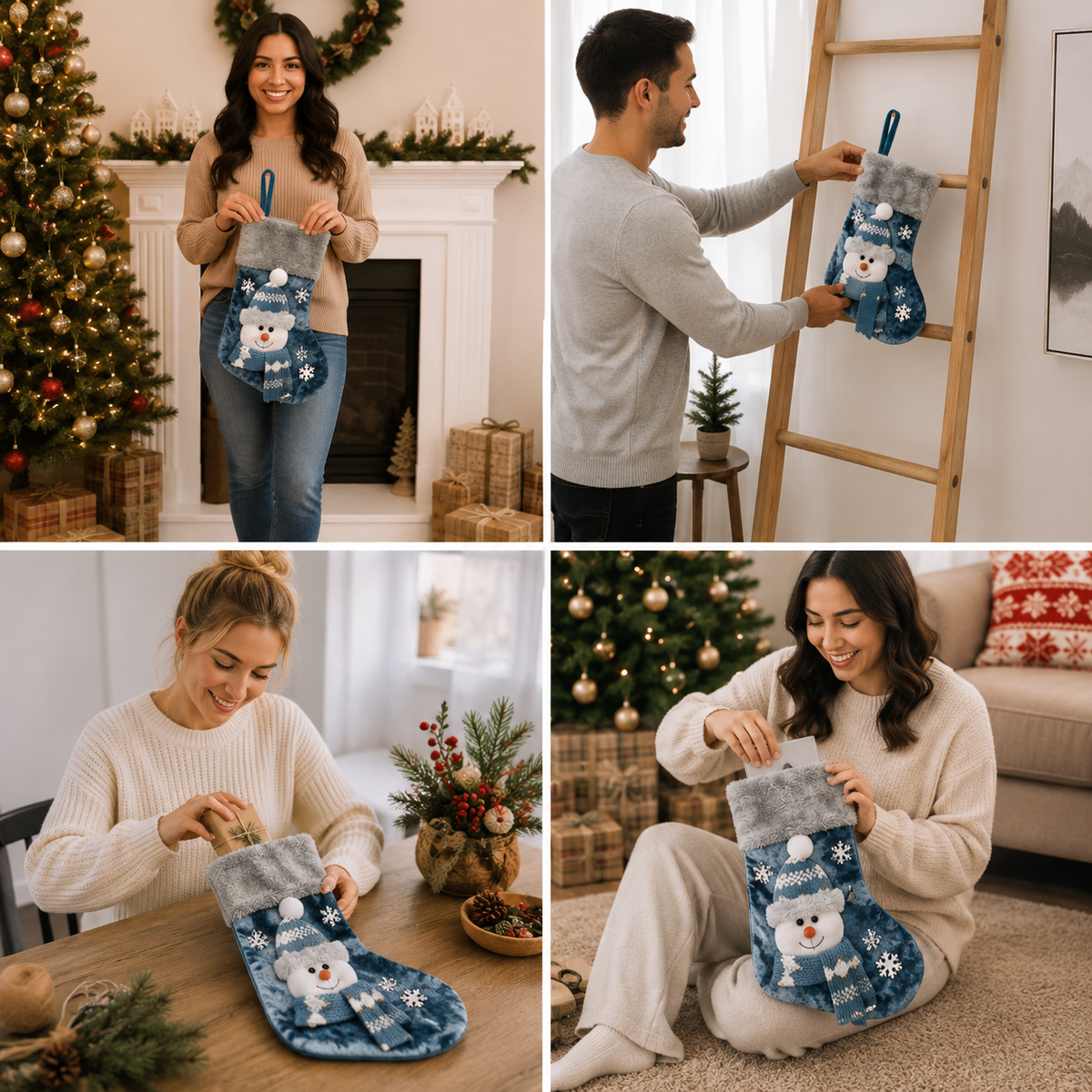 Christmas Decorations Gift Socks in Three Characters or a Trio