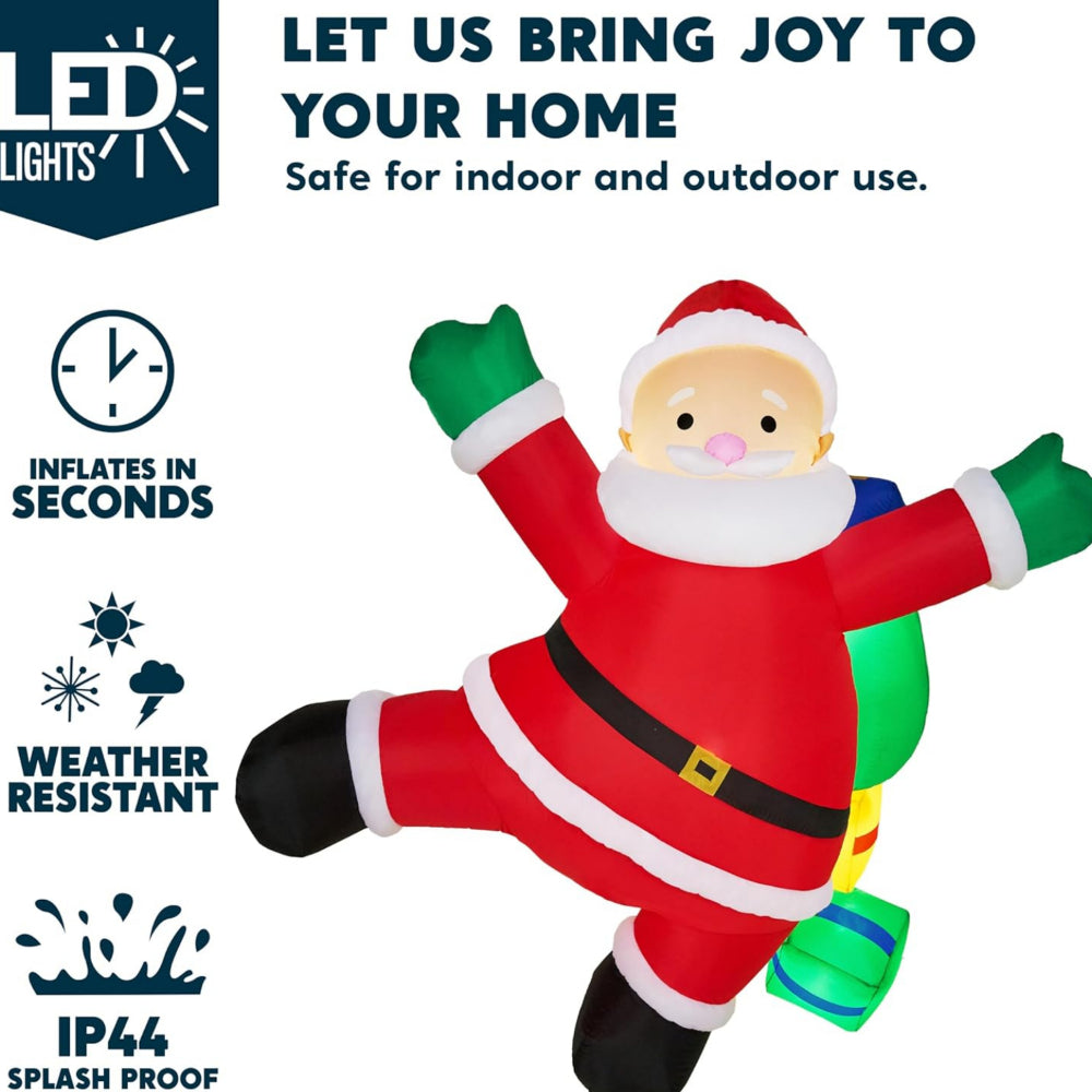 Christmas Decorations Inflatable Santa Climbing with LEDs for a Yard
