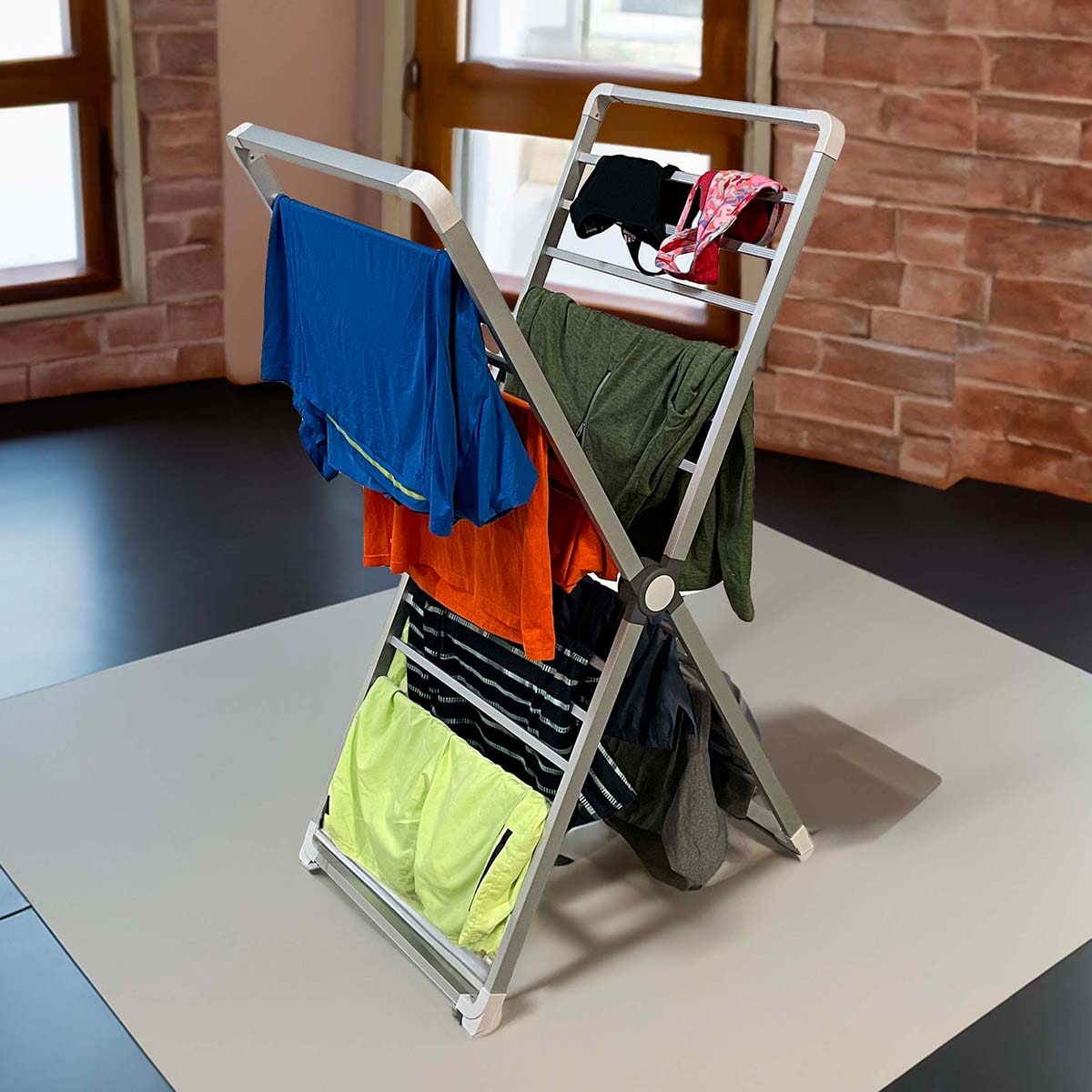 Folding Clothes Clothes Airer with Aluminium Frame for Indoor Laundry Airing