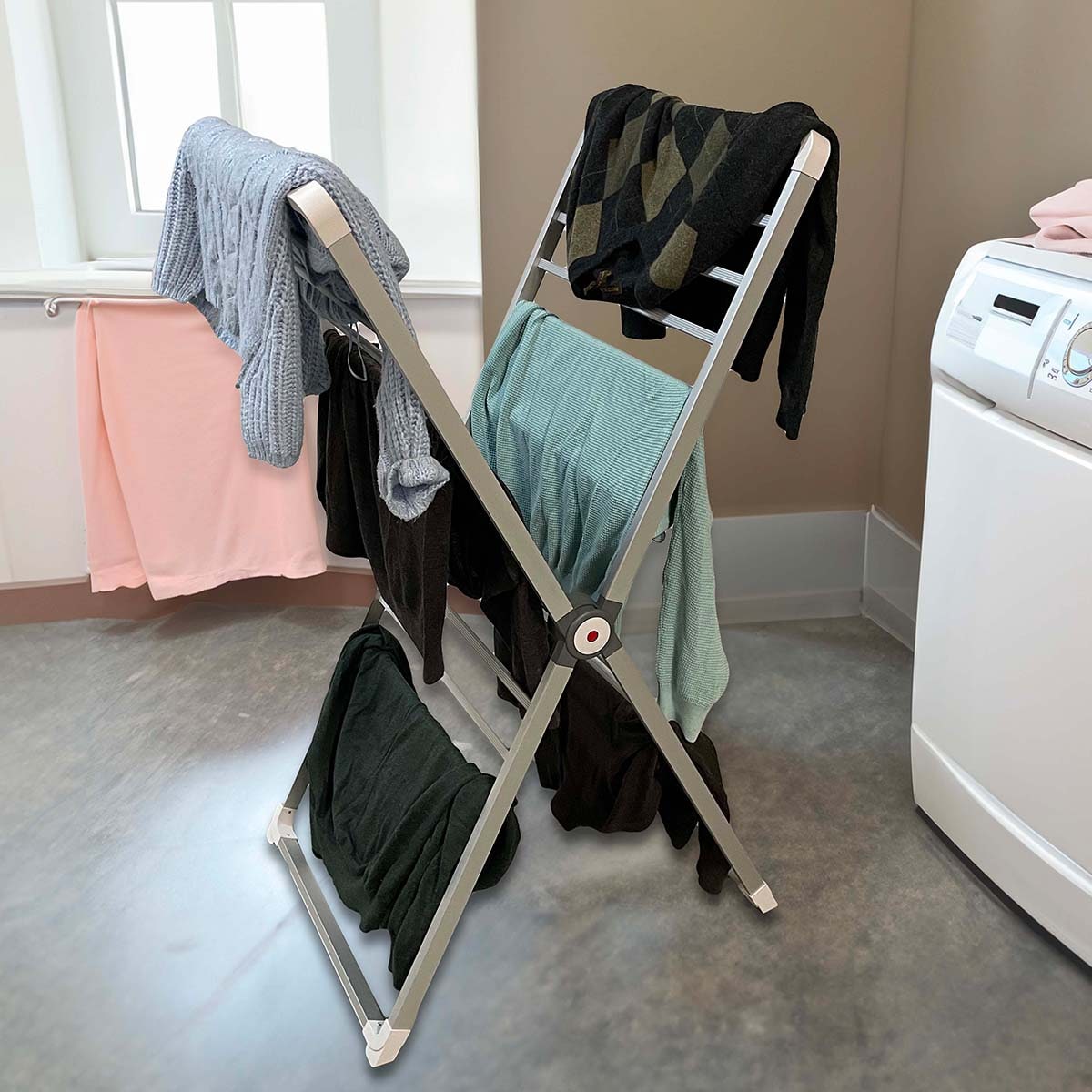 Folding Clothes Clothes Airer with Aluminium Frame for Indoor Laundry Airing