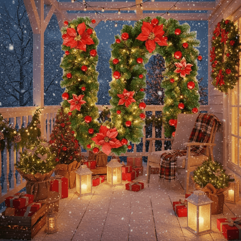 Christmas Lights Garland Rattan 2.7 m with a Warm White Glow