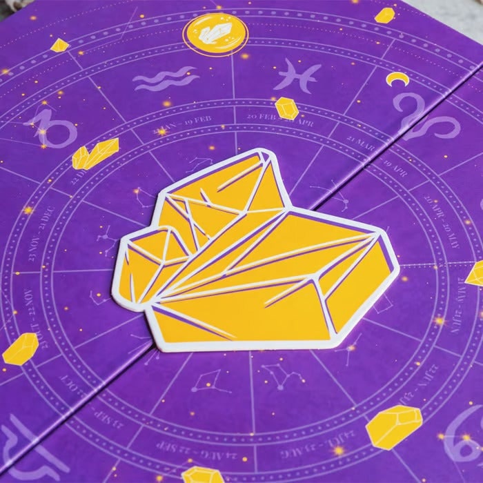 Advent Calendar Crystals with 24 Gemstones Behind Numbered Doors