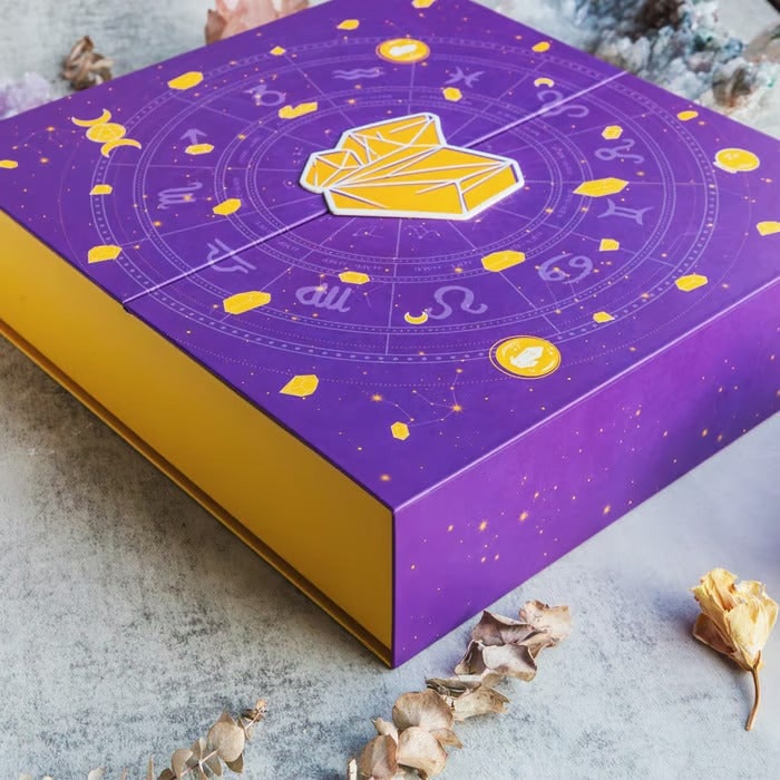 Advent Calendar Crystals with 24 Gemstones Behind Numbered Doors