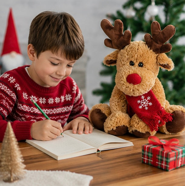 Christmas Decorations Reindeer Plush in Soft Fabric for a Child's Room