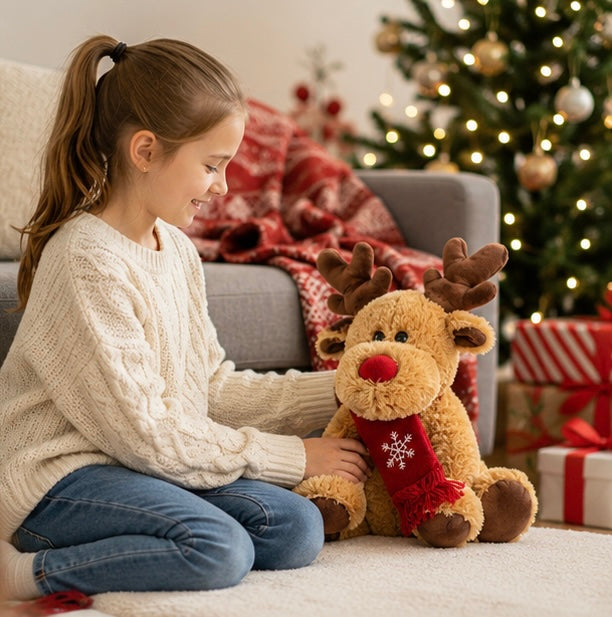Christmas Decorations Reindeer Plush in Soft Fabric for a Child's Room