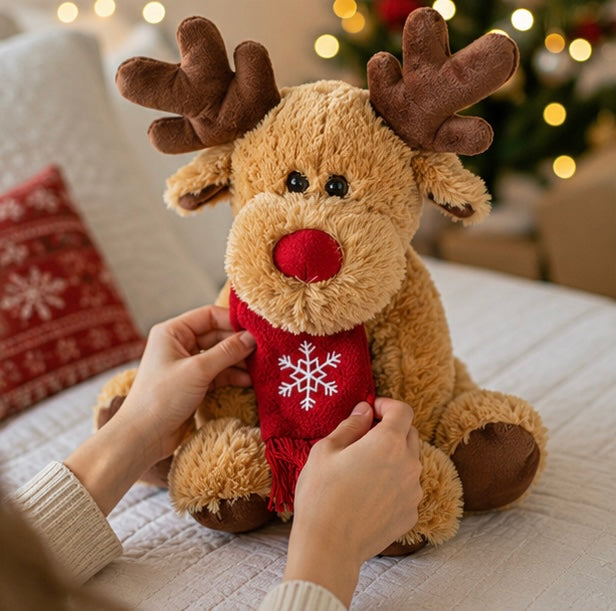 Christmas Decorations Reindeer Plush in Soft Fabric for a Child's Room